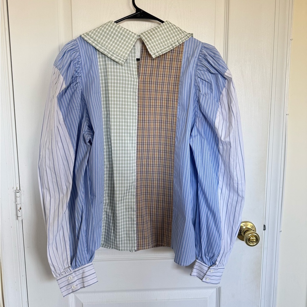 Munthe Robert Patchwork Striped Blouse - image 4